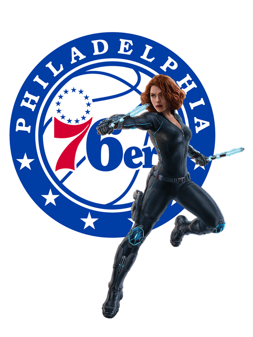 Philadelphia 76ers Black Widow Logo vinyl decal